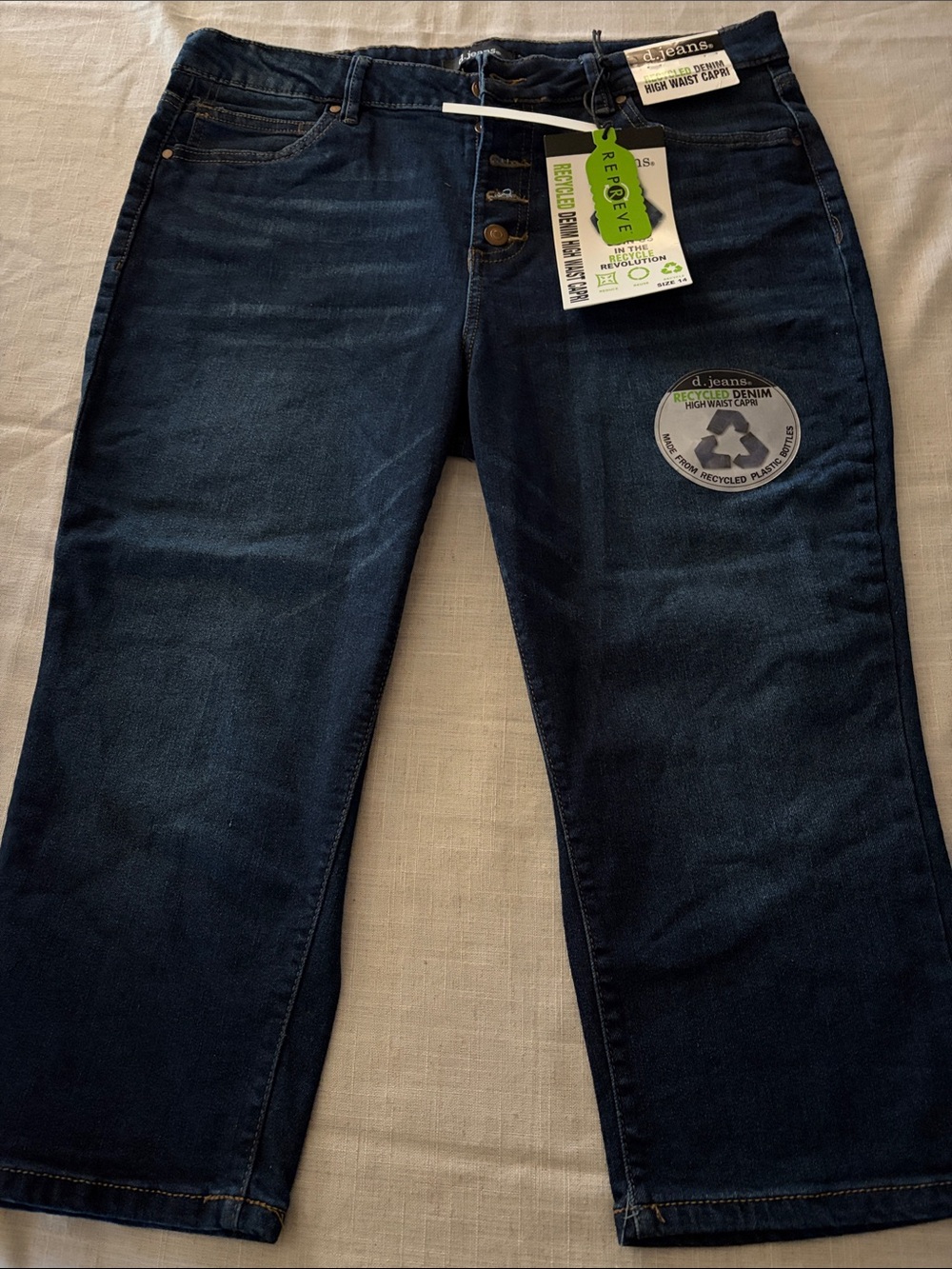 0036-D. Jeans Button-Fly Denim crops